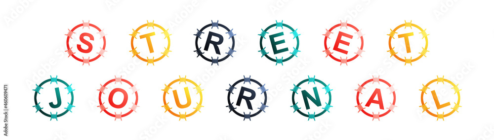 Street Journal - text written in colorful circles on white background Street Journal - text written in colorful circles on white background