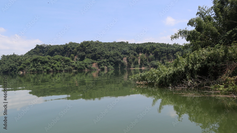 Fototapeta premium scene of wusanto reservoir in summer design for holiday and leisure time
