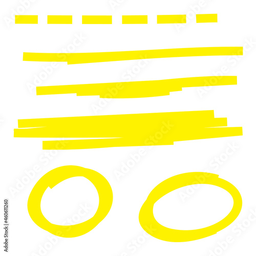 Yellow highlighter marker strokes.