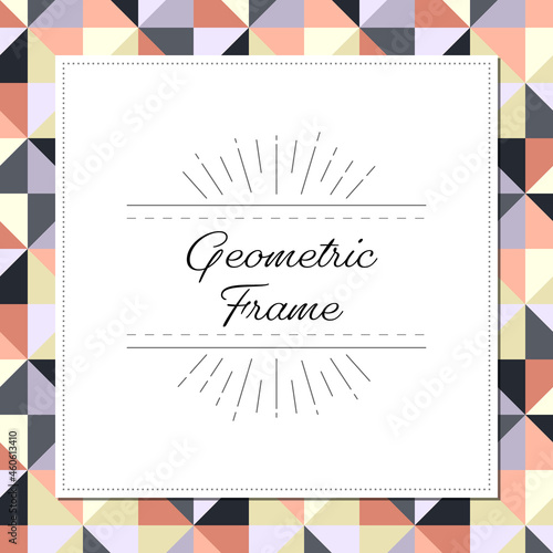 Modern geometric background frame illustration (vector, seamless pattern)