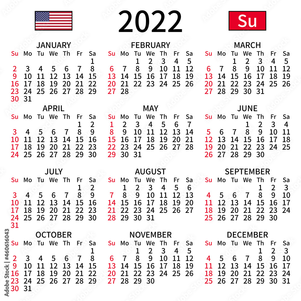 September 2022 quarterly calendar block. Wall calendar in English, week  starts from Sunday. Vector Illustration Stock Vector Image & Art - Alamy