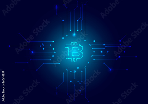 Bitcoin icon auf Platine