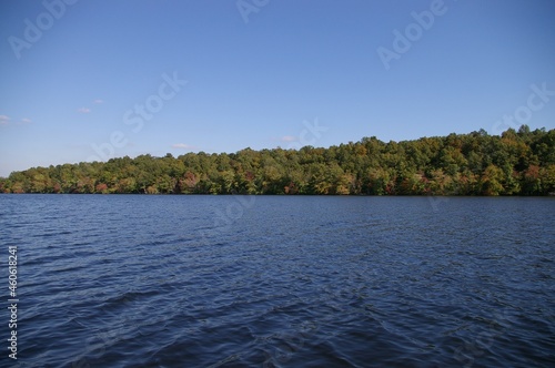 Lake with trees and sky