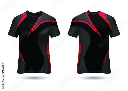 T-Shirt Sport Design. Racing jersey for club. uniform front and back view. photo
