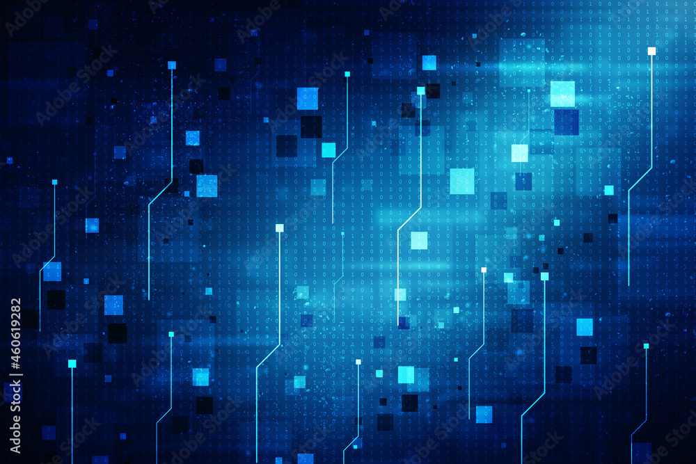2d illustration Abstract futuristic electronic circuit technology background 2d illustration Abstract futuristic electronic circuit technology background