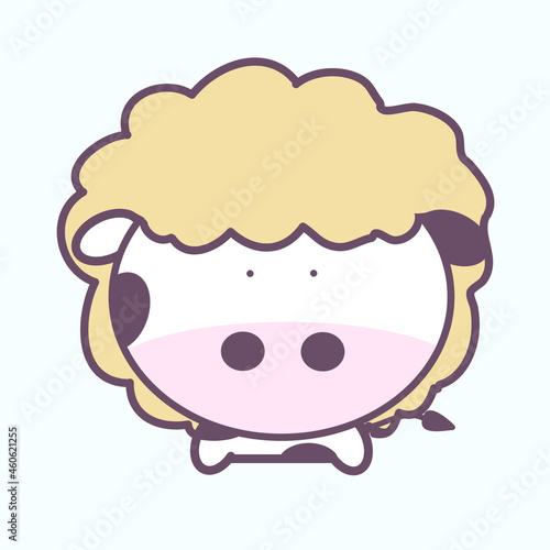 Wallpaper Mural Cute cow with Afro hair style. Cow in lion costume cartoon character vector isolated on white background. Hand drawn illustration. Leo zodiac in ox year. Torontodigital.ca