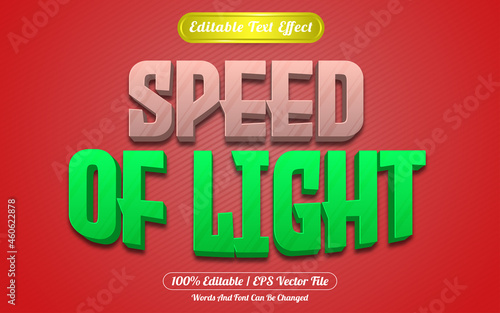 Speed of light editable text effect template style
