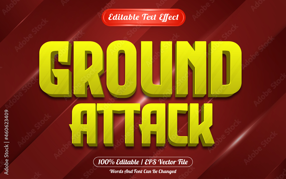 Ground attack editable text effect game style