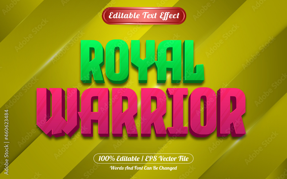 Obraz premium Royal warrior editable text effect game style