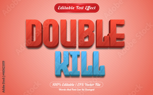 Double kill editable text effect games style © Work 19 Studio
