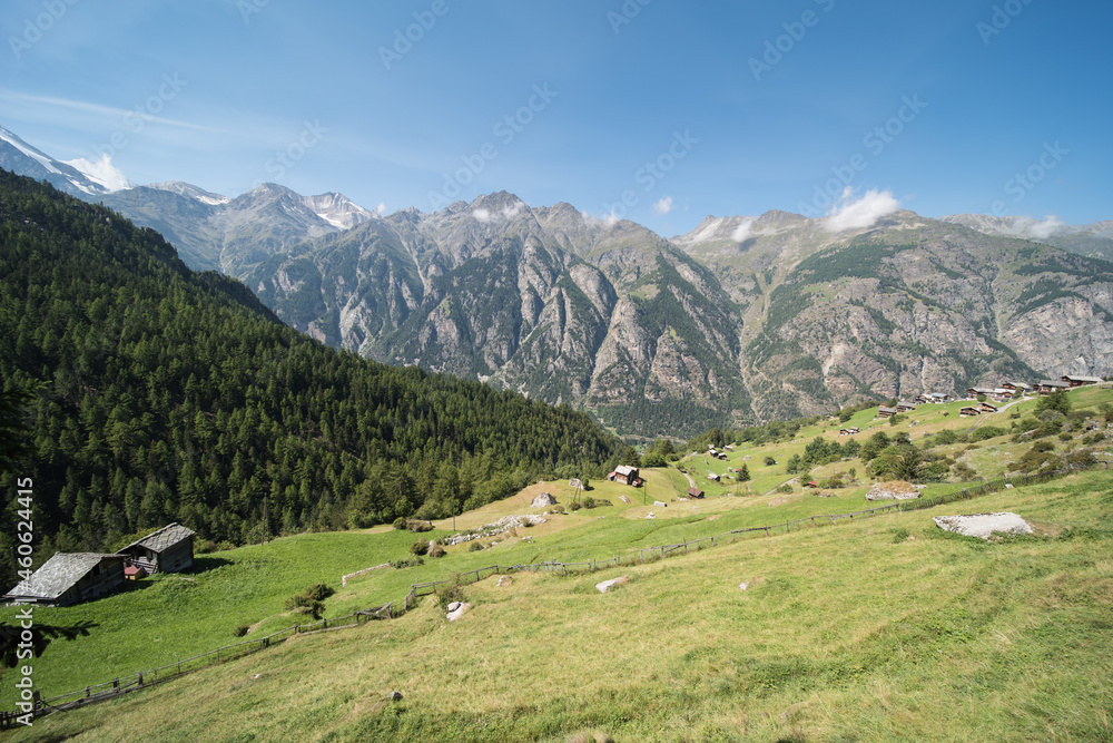 landscape near gasenried in the canton of valais in switzerland. 