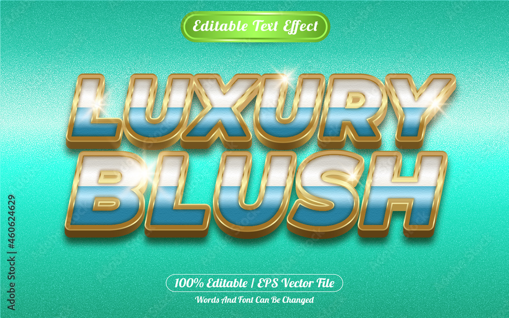 Luxury blush editable text effect golden themed