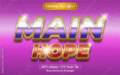 Main hope editable text effect golden themed