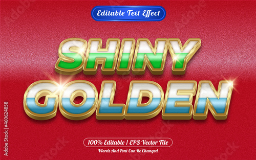 Shiny golden editable text effect golden themed