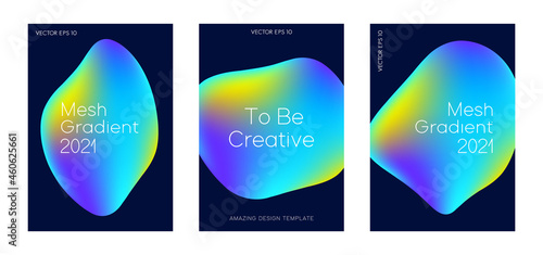Set of three colorful gradient template background design for business presentation, event and page layout other.