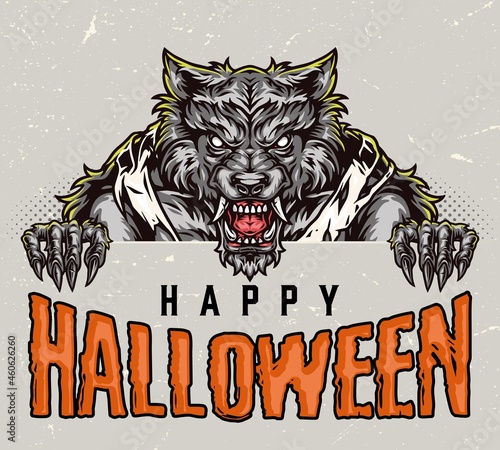 Happy Halloween vintage colorful concept