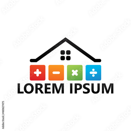 Mathematics house logo template design