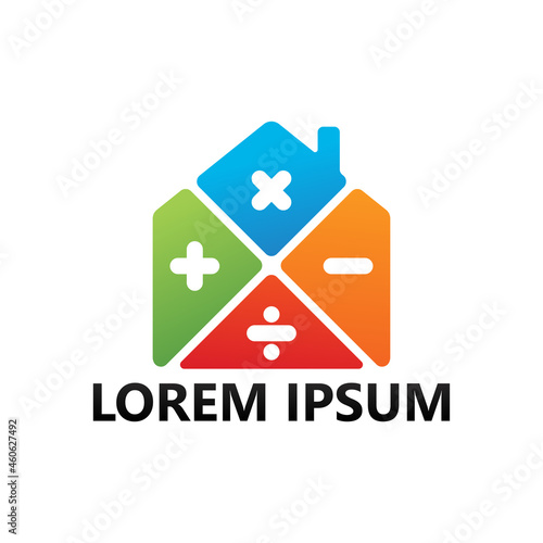 Mathematics house logo template design