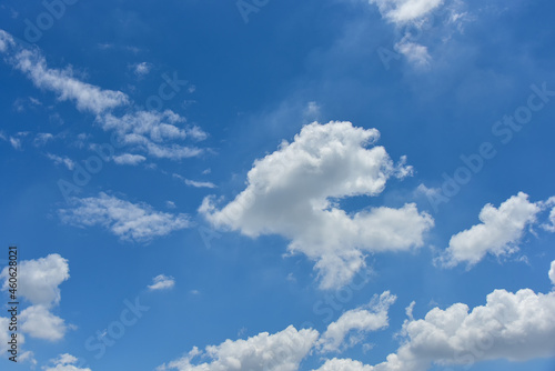 Beautiful white clouds on blue sky background