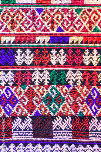 Patterns of traditional woven fabric in the Northern of Thailand