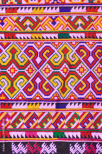 Patterns of traditional woven fabric in the Northern of Thailand