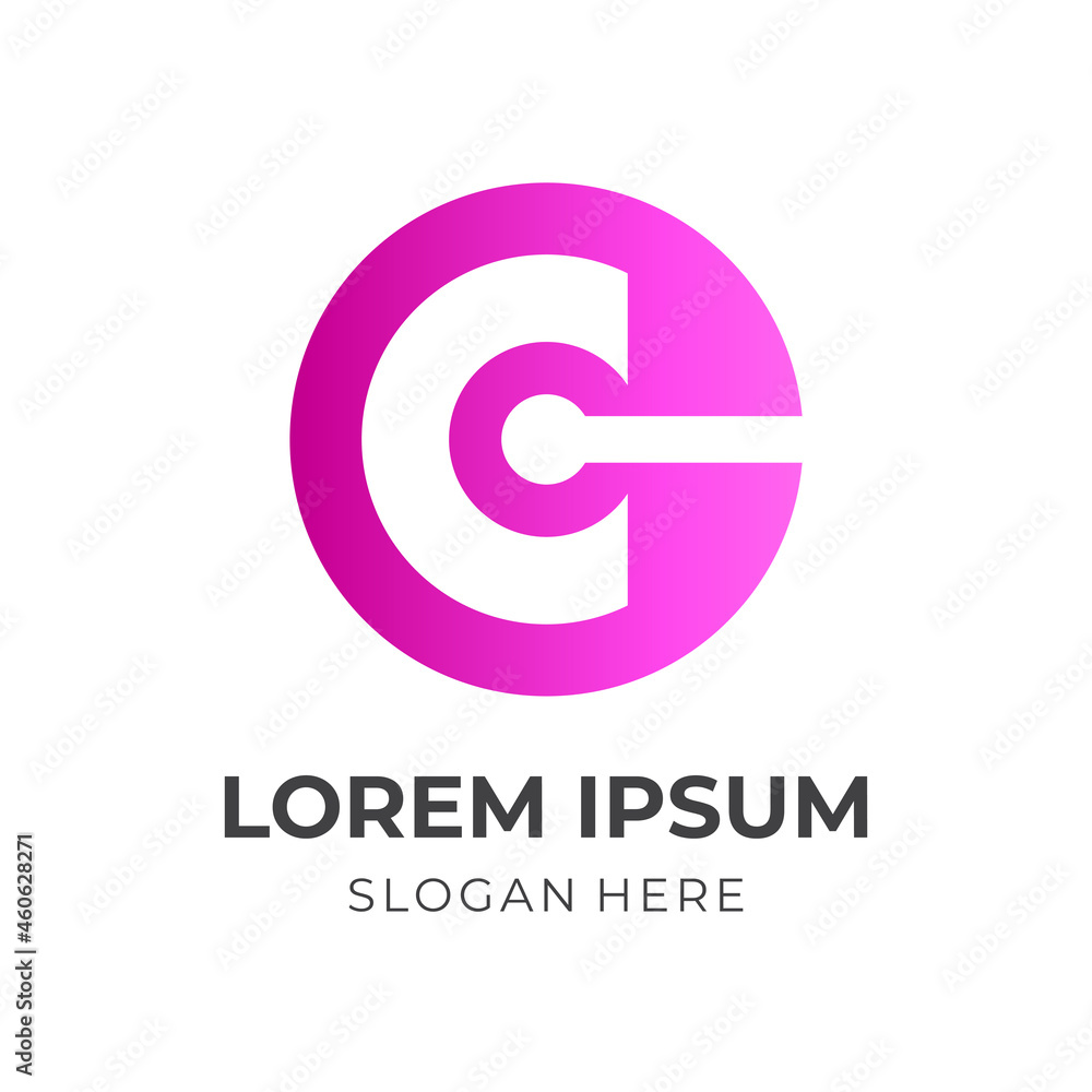 letter C logo design template concept vector with flat pink color style letter C logo design template concept vector with flat pink color style