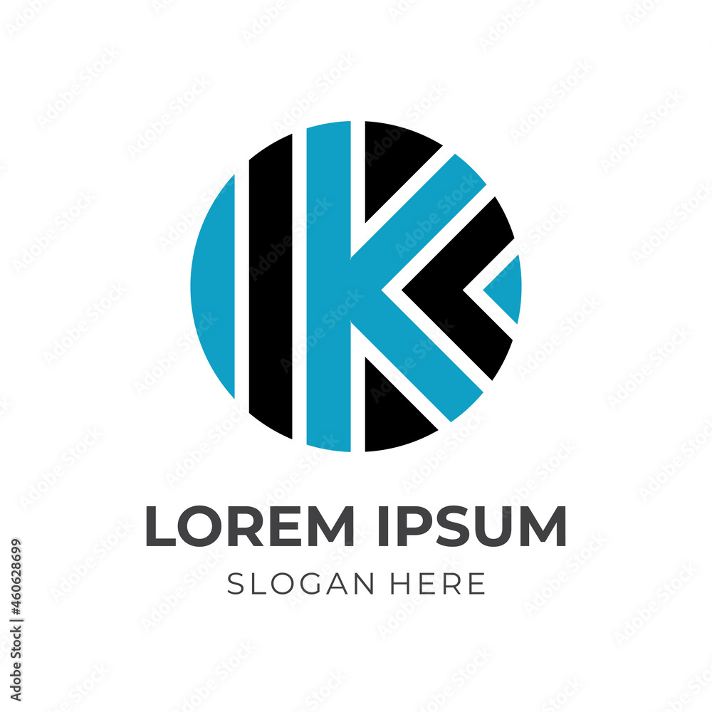 letter K logo design template concept vector with flat blue and black color style letter K logo design template concept vector with flat blue and black color style