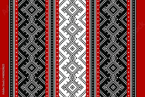 Geometric ethnic oriental seamless pattern traditional Design for background,carpet,wallpaper.clothing,wrapping,Batik fabric,Vector illustration.embroidery style - Sadu, sadou, sadow or sado