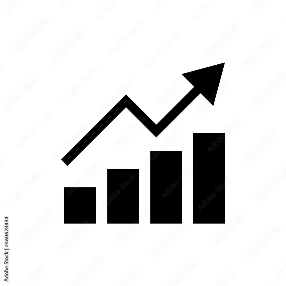 Vector growing graph icon Vector growing graph icon