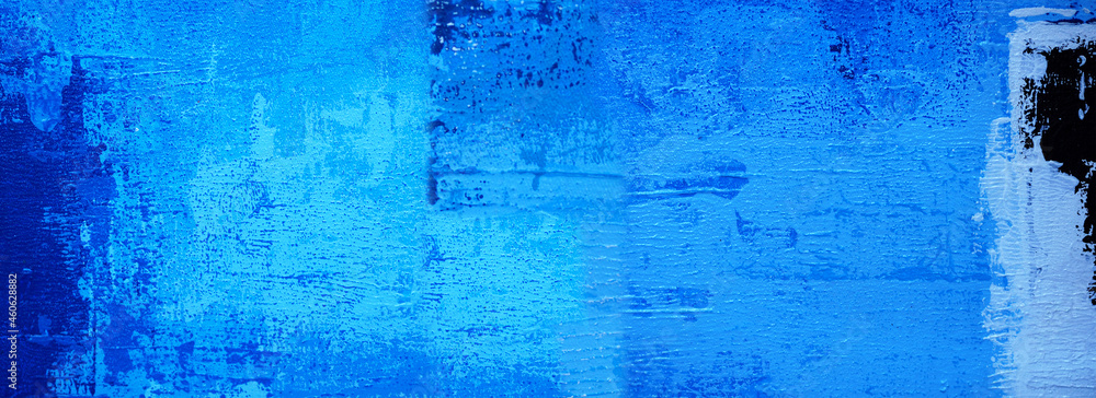 Obraz premium Hand drawn painting abstract art panorama background colors texture design illustration..