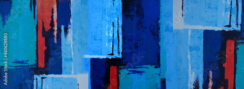 Fototapeta Naklejka Na Ścianę i Meble -  Hand drawn painting abstract art panorama background colors texture design illustration..