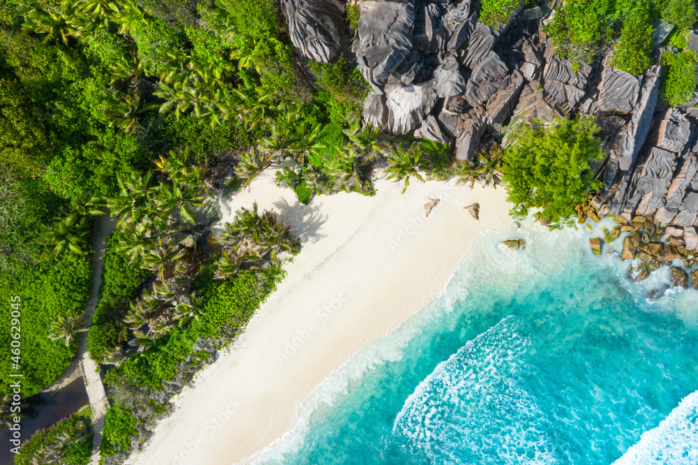 Grand Anse - one of the most beautiful beach of Seychelles. La Digue Island, Seychelles