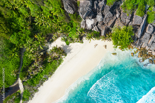 Obraz na płótnie Grand Anse - one of the most beautiful beach of Seychelles. La Digue Island, Seychelles w salonie