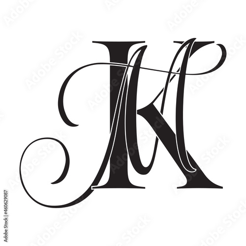 km, mk, monogram logo. Calligraphic signature icon. Wedding Logo Monogram. modern monogram symbol. Couples logo for wedding photo