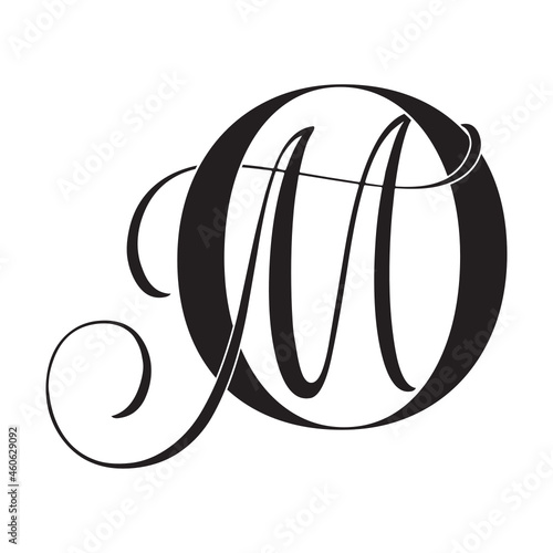 om, mo, monogram logo. Calligraphic signature icon. Wedding Logo Monogram. modern monogram symbol. Couples logo for wedding