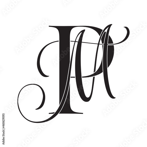 pm, mp, monogram logo. Calligraphic signature icon. Wedding Logo Monogram. modern monogram symbol. Couples logo for wedding