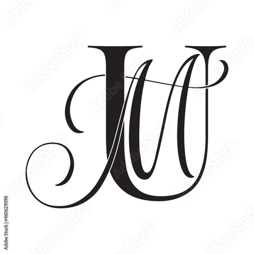 um, mu, monogram logo. Calligraphic signature icon. Wedding Logo Monogram. modern monogram symbol. Couples logo for wedding