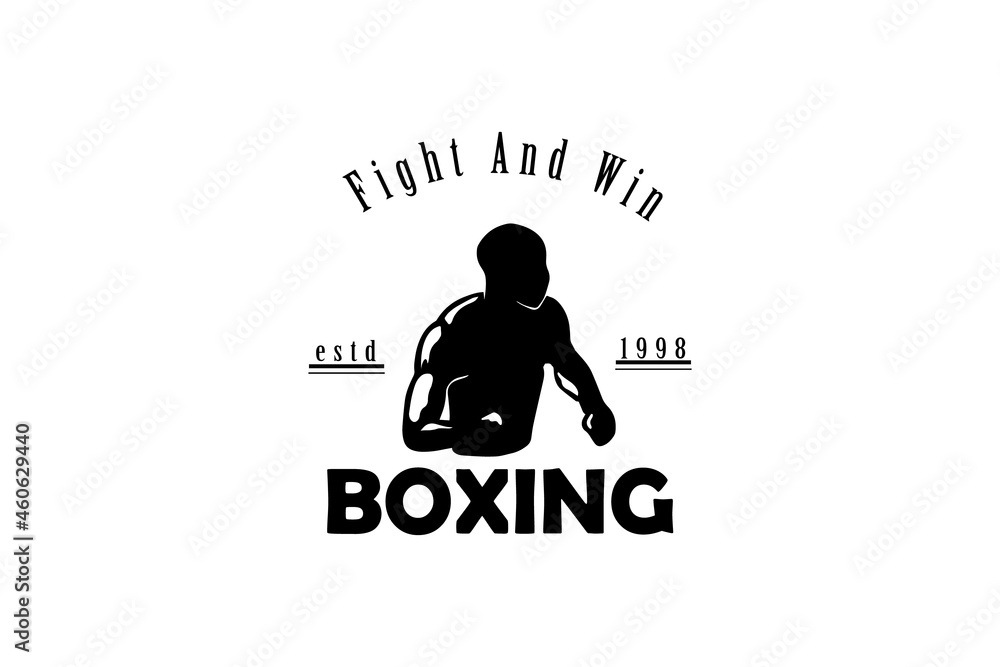 balck kick boxing logo design. estd 1998. This logo is perfect for your next business branding project or creative endeavor.