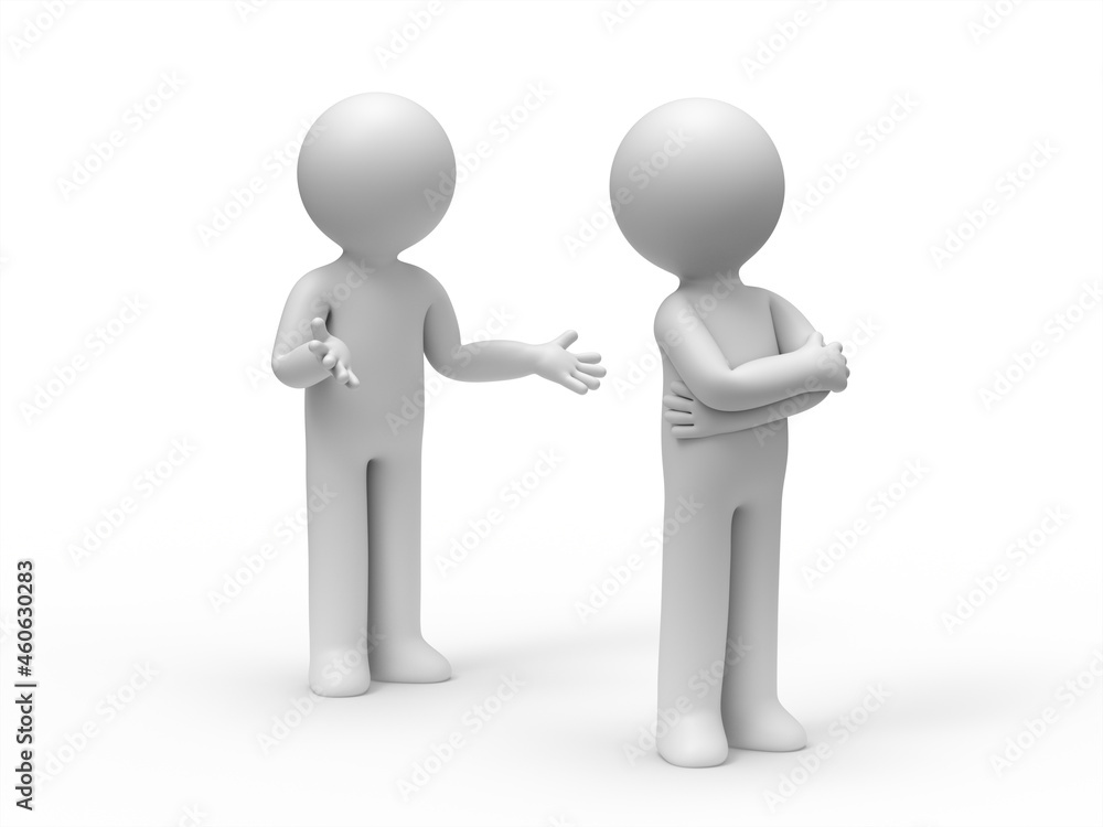 3d people having conflict problems dispute. 3d people having conflict problems dispute.