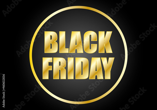 Texto dorado de black friday en fondo blanco.