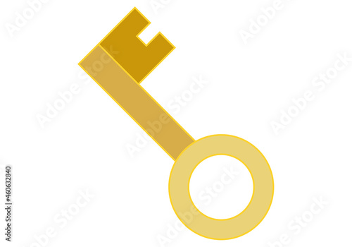 Icono de llave dorada en fondo blanco.