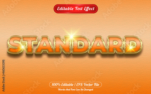 Standard editable text effect golden themed