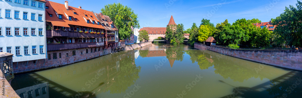 Historical part of the old town of Nuremberg, Franconia, Germany.