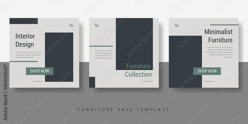 Furniture sale banner template. Interior social media post design. Vector illustration. Furniture sale banner template. Interior social media post design. Vector illustration.
