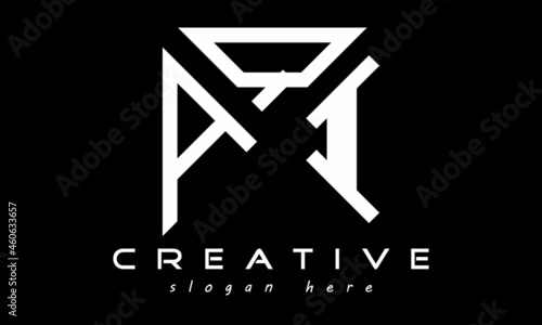 geometric AQI rectangle triangle polygon letters logo design vector, business logo, icon shape logo, stylish logo template