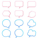 blank speech bubbles set with different hand drawn shape