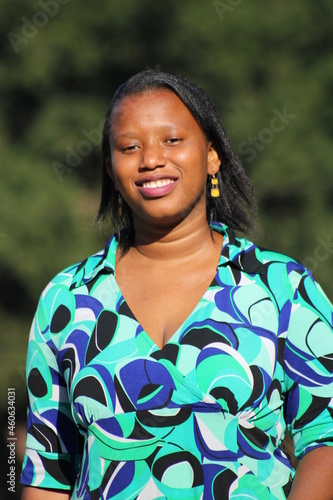 Black african woman smilling with full happiness