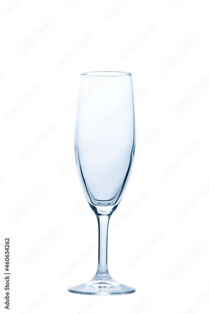 empty Tulip Champagne glass isolated on white background, empty Tulip Champagne glass isolated on white background,