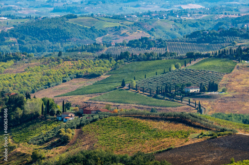 Landscapes in Tuscany between Gambassi Terme and San Gimignano  along via Francigena