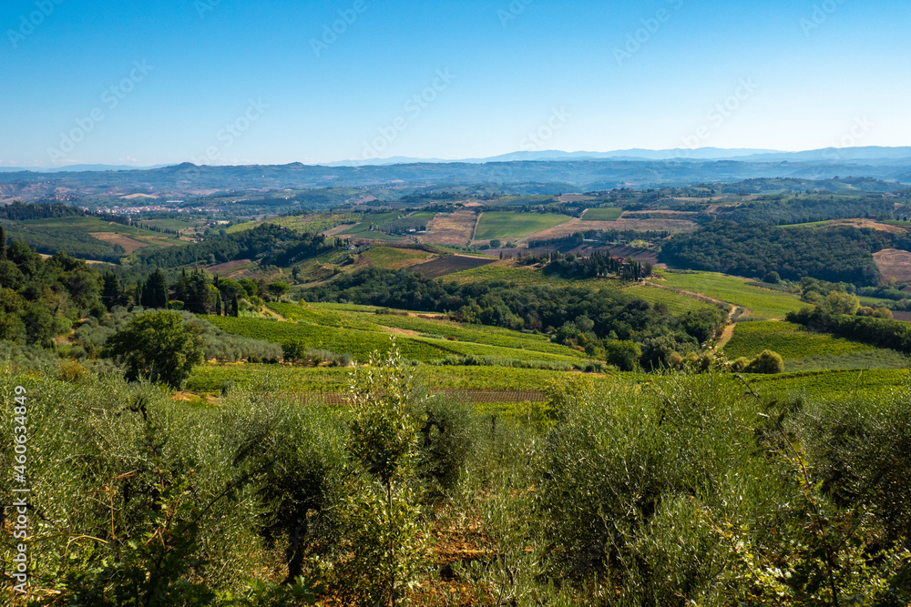 Landscapes in Tuscany between Gambassi Terme and San Gimignano, along via Francigena